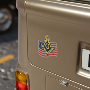 Master Mason Blue Lodge Sticker Decal - Water Resistant Vinyl USA Flag - Bricks Masons