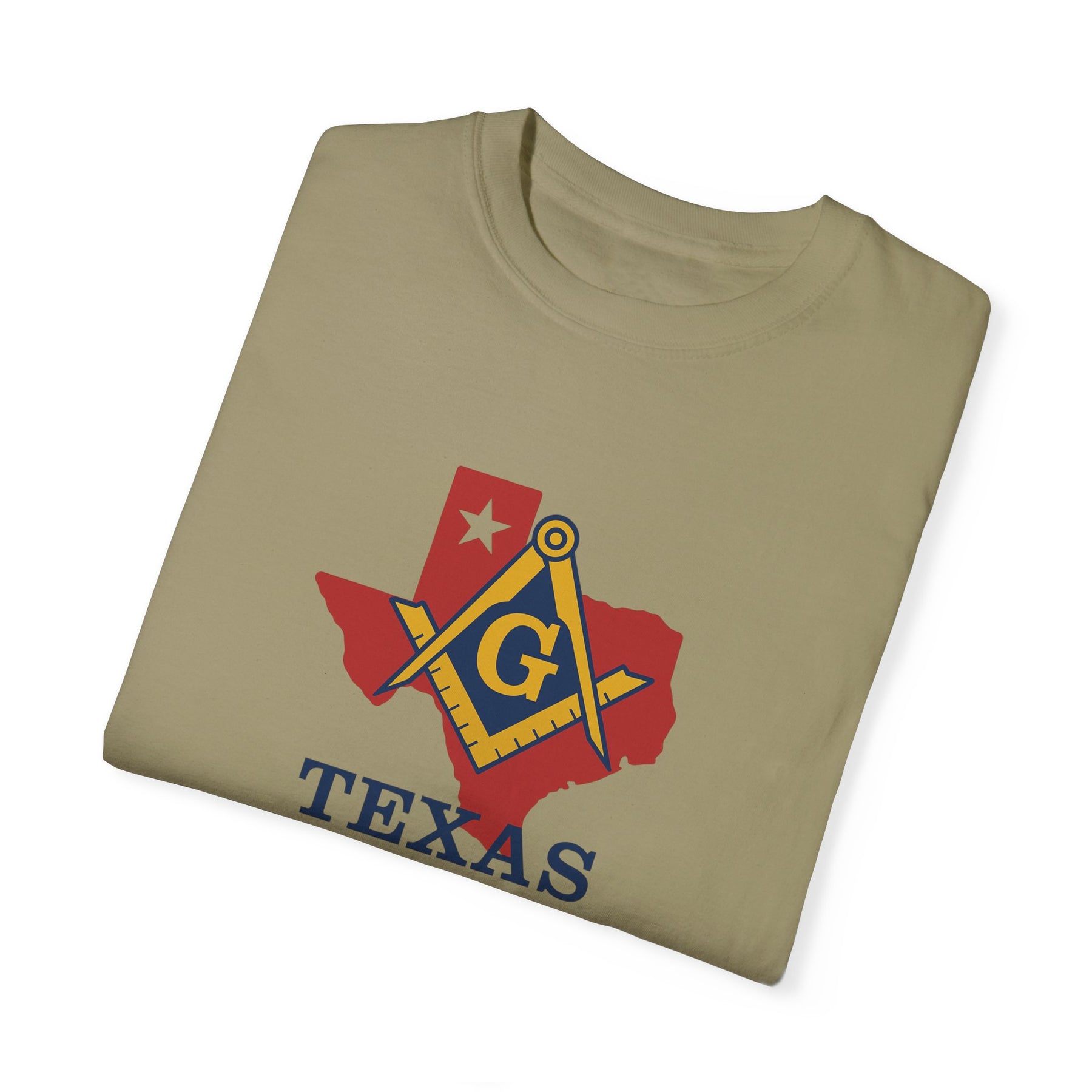 Master Mason Blue Lodge T-Shirt - Texas Mason Garment-Dyed Tee - Bricks Masons