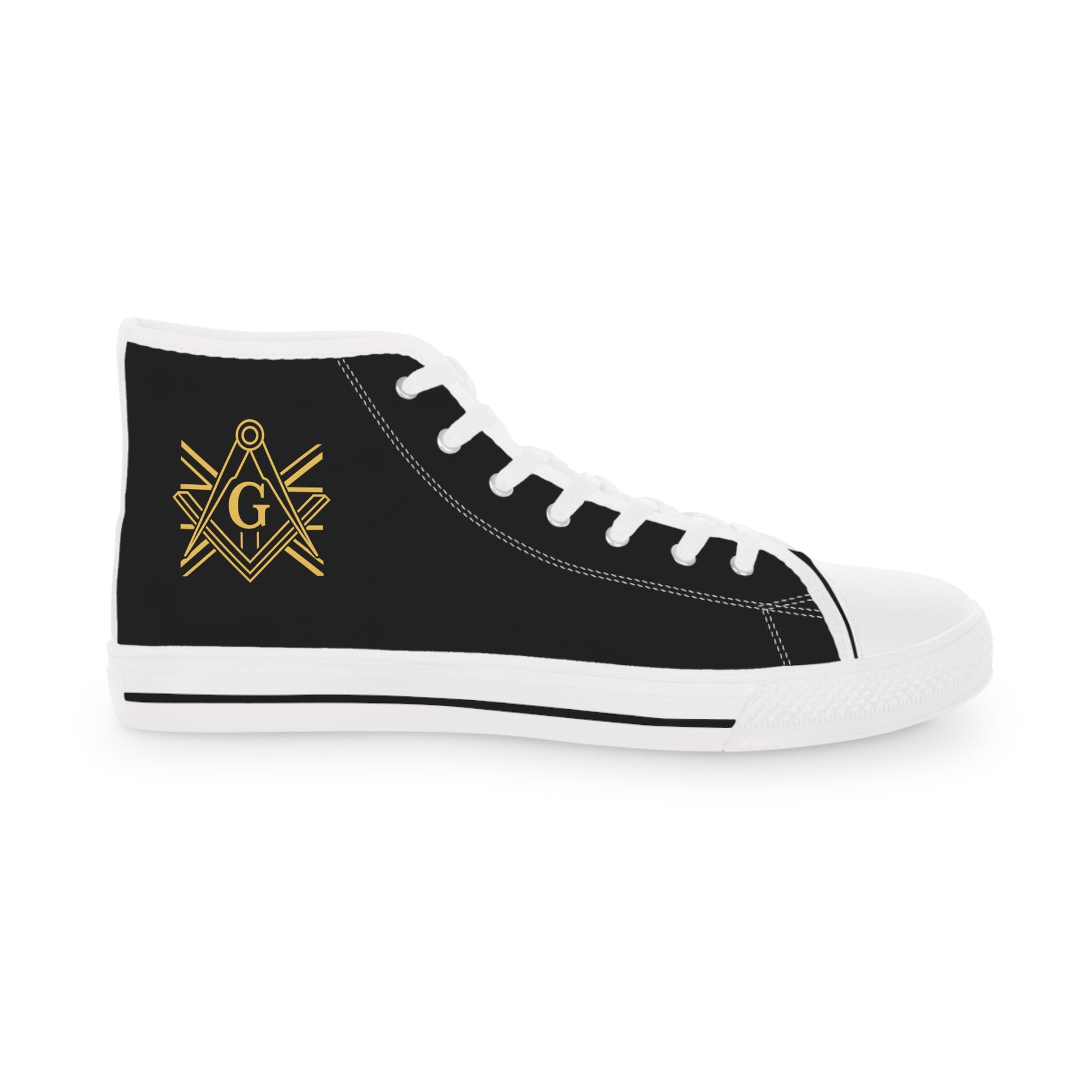 Master Mason Craft Sneaker - High Top Black & White S&C G Gold - Bricks Masons