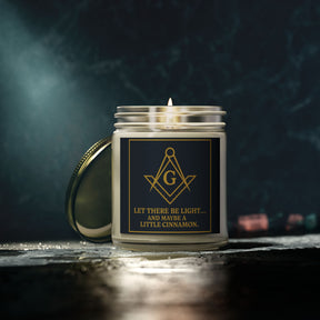 Master Mason Blue Lodge Candle - Let There Be Light Scented Coconut Apricot Wax - Bricks Masons