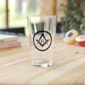 Master Mason Blue Lodge Pint Glass - 16oz Square & Compass G