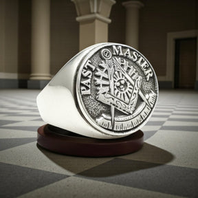 Masonic Past Master Ring, Silver, 1.8 cm, Art. 818 - Bricks Masons