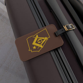 Master Mason Blue Lodge Luggage Tag - Georgia Mason With Black Leather Strap - Bricks Masons
