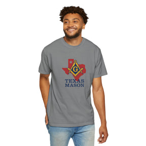 Master Mason Blue Lodge T-Shirt - Texas Mason Garment-Dyed Tee - Bricks Masons