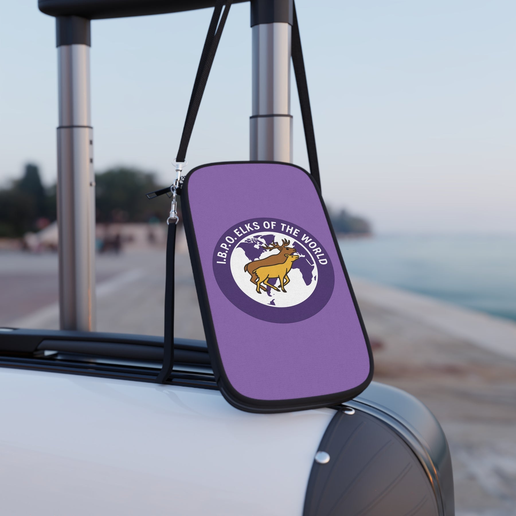 Elks of the World Passport Wallet - Purple IBPO With Shoulder & Wrist Strap - Bricks Masons