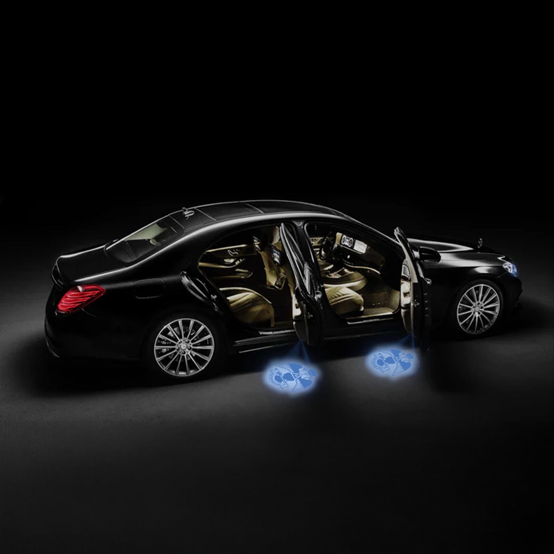 33rd Degree Scottish Rite Car Door Light Projector - Customizable Wireless LED Wings Down - Bricks Masons