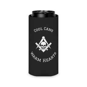 Widows Sons Can Cooler - White Skull & Bones With S&C On Black - Bricks Masons