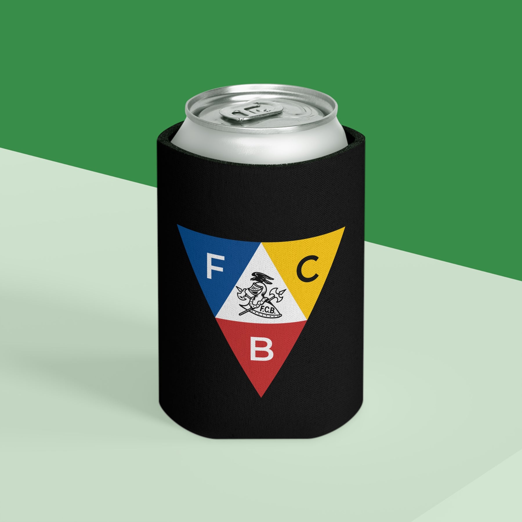 Knights of Pythias Can Cooler - Black Polyester Exterior - Bricks Masons