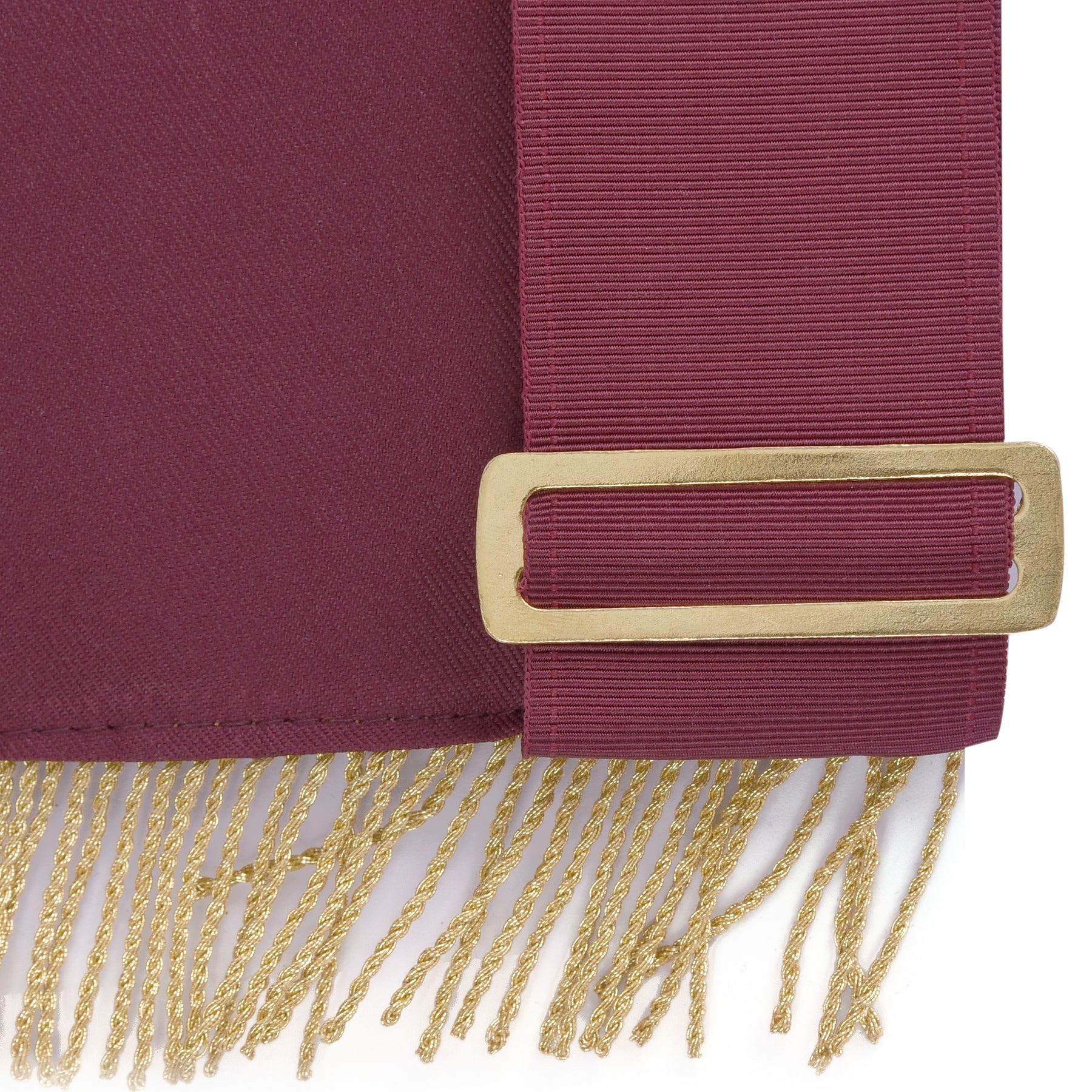 95th Degree Memphis Misraim Apron - Burgundy Velvet With Gold Hand Embroidery Bullion - Bricks Masons