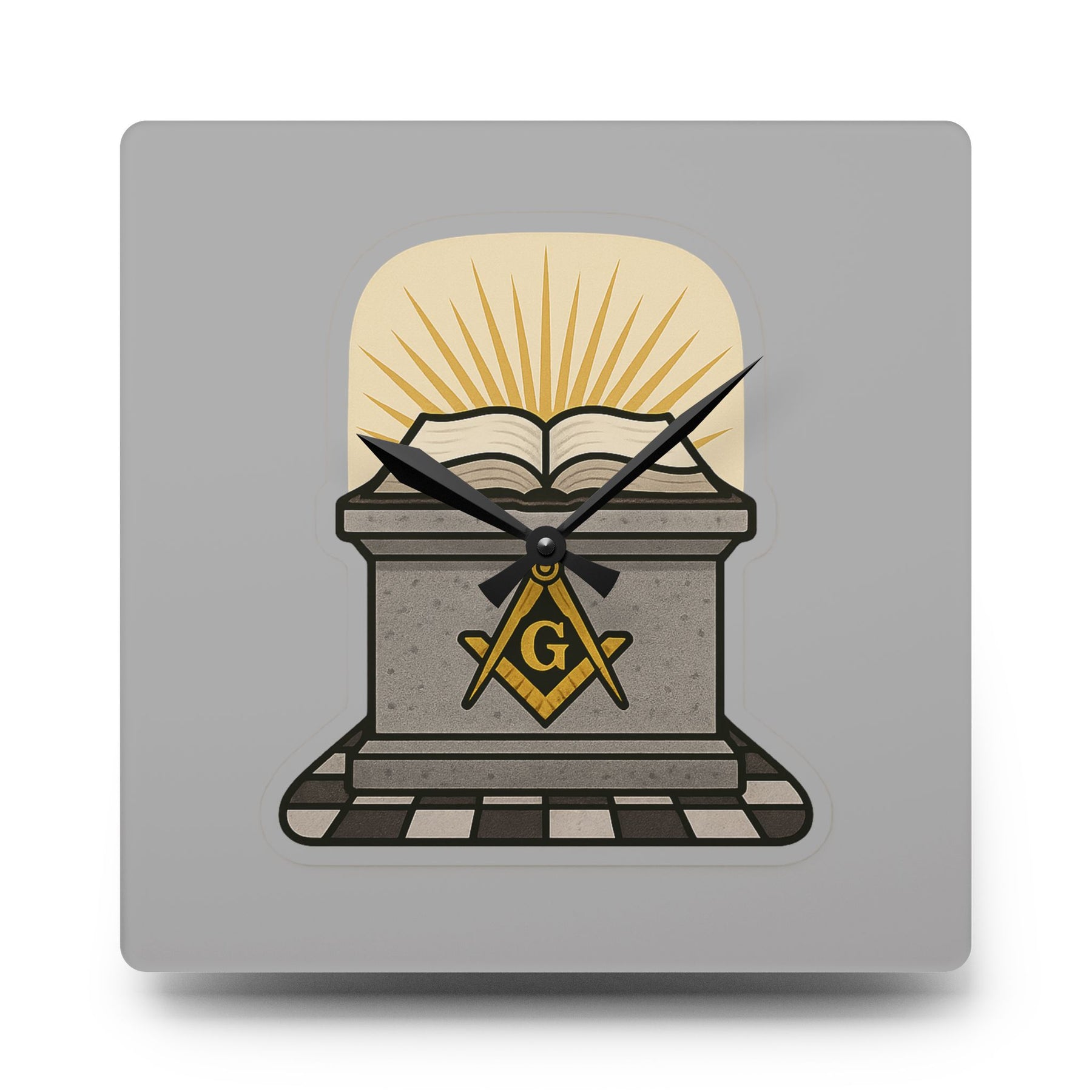 Master Mason Blue Lodge Clock - Sacred Altar Symbol of Light and Morality - Bricks Masons