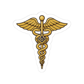 Master Mason Blue Lodge Sticker Decal - Kiss-Cut Gold Medical Doctor - Bricks Masons
