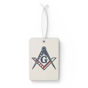 Master Mason Blue Lodge Car Air Freshener - Square & Compass G US Flag - Bricks Masons