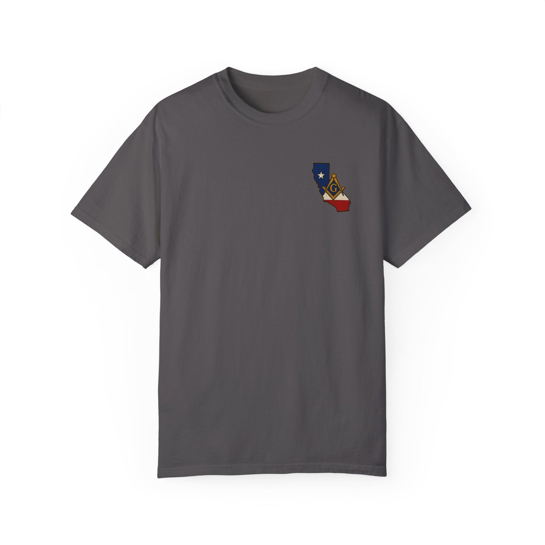 Master Mason Blue Lodge T-Shirt - Garment-Dyed California Mason - Bricks Masons