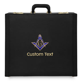 Master Mason Blue Lodge Apron Case - Blue & Gold Square & Compass G Various Sizes & Materials - Bricks Masons