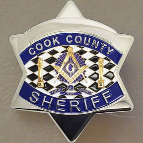 Master Mason Blue Lodge Badge - The Cook County Sheriff Star - Bricks Masons