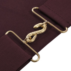 95th Degree Memphis Misraim French Regulation Apron - Maroon Velvet With Gold Hand Embroidery Bullion