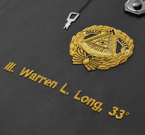 Grand Master Blue Lodge Apron Case - Personalized Black Imitation Leather MM, WM, Provincial - Bricks Masons