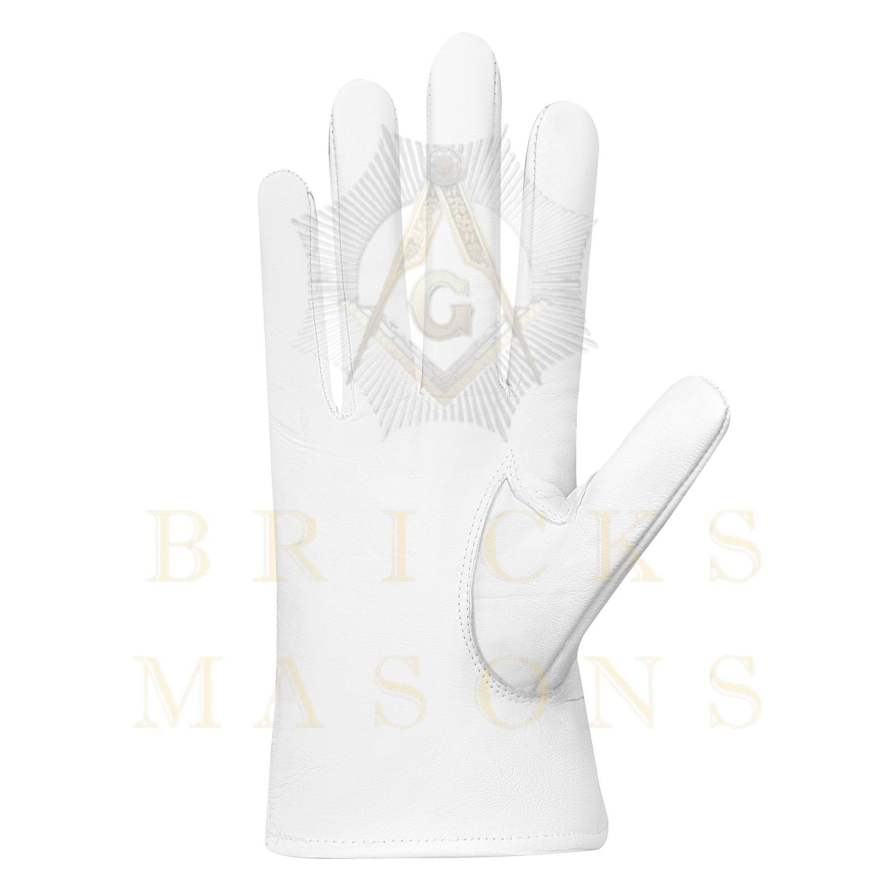 Past Thrice Illustrious Master Council Gloves - White Leather - Bricks Masons