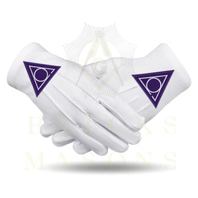 LOCOP Gloves - White Cotton Triangular Patch - Bricks Masons