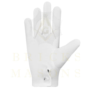 Grand Council Gloves - White Cotton With Purple Patch - Bricks Masons