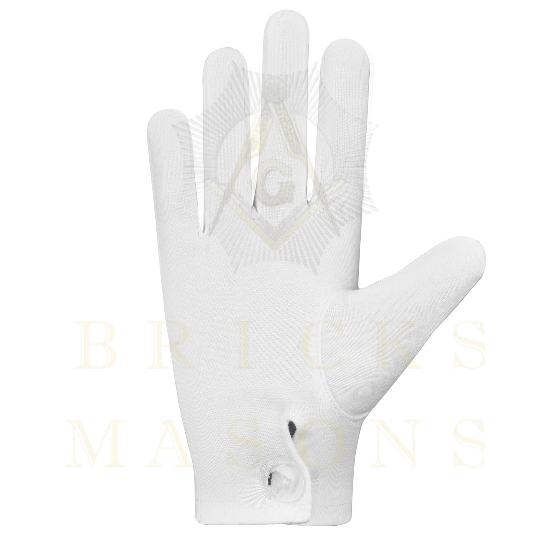 Past Grand Master Blue Lodge Gloves - White Cotton Grand Lodge Officer - Bricks Masons