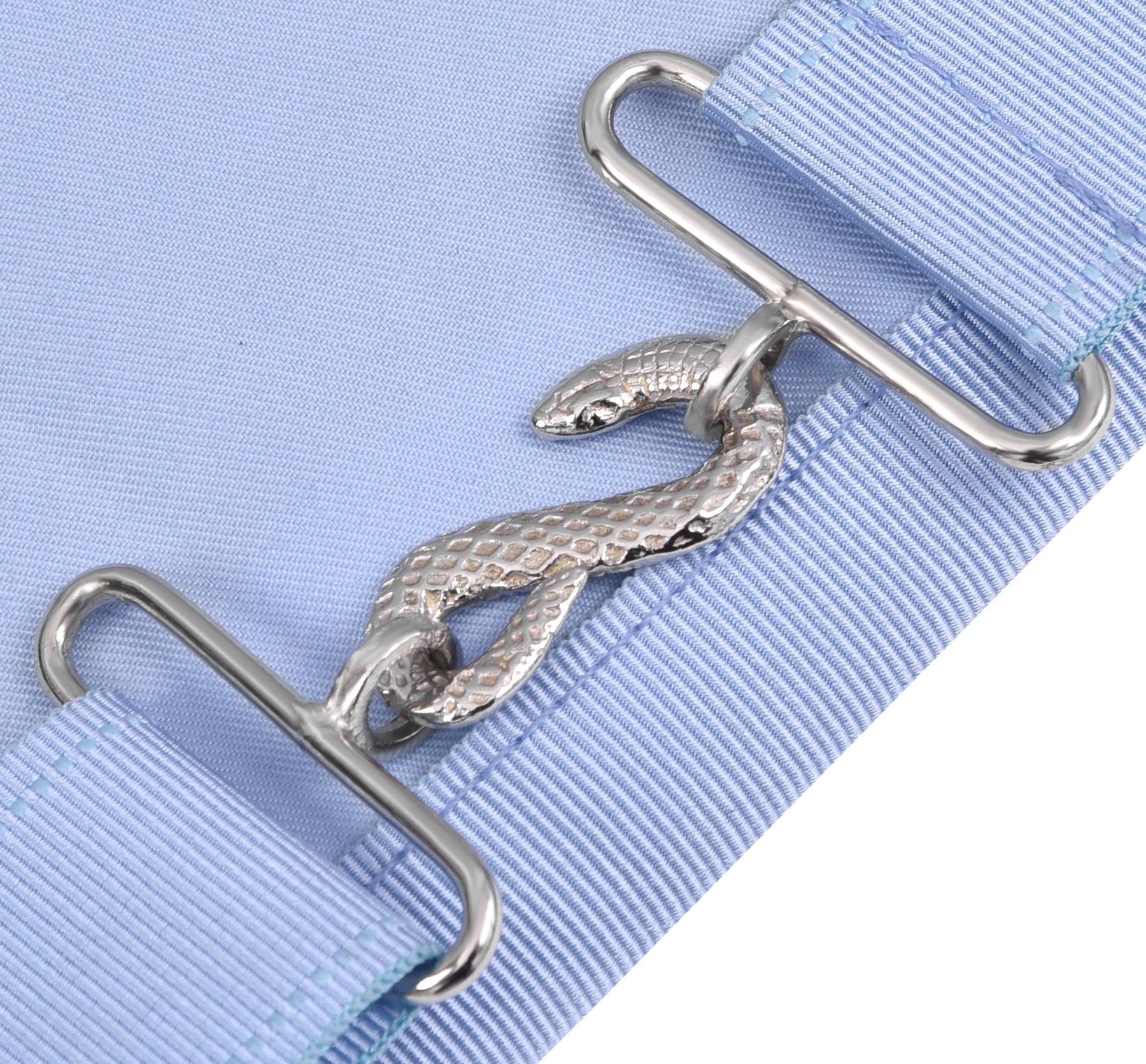 Past Master Blue Lodge Apron - Light Blue Grosgrain Ribbon With Wreath - Bricks Masons