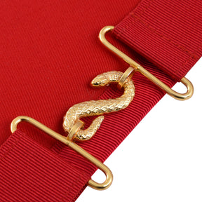 Royal Arch Chapter Apron - Red Velvet With Triple Tau