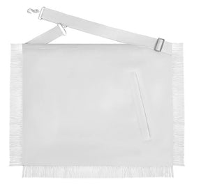 Past Grand Master Blue Lodge Apron - White Bullion Embroidery With Fringe - Bricks Masons