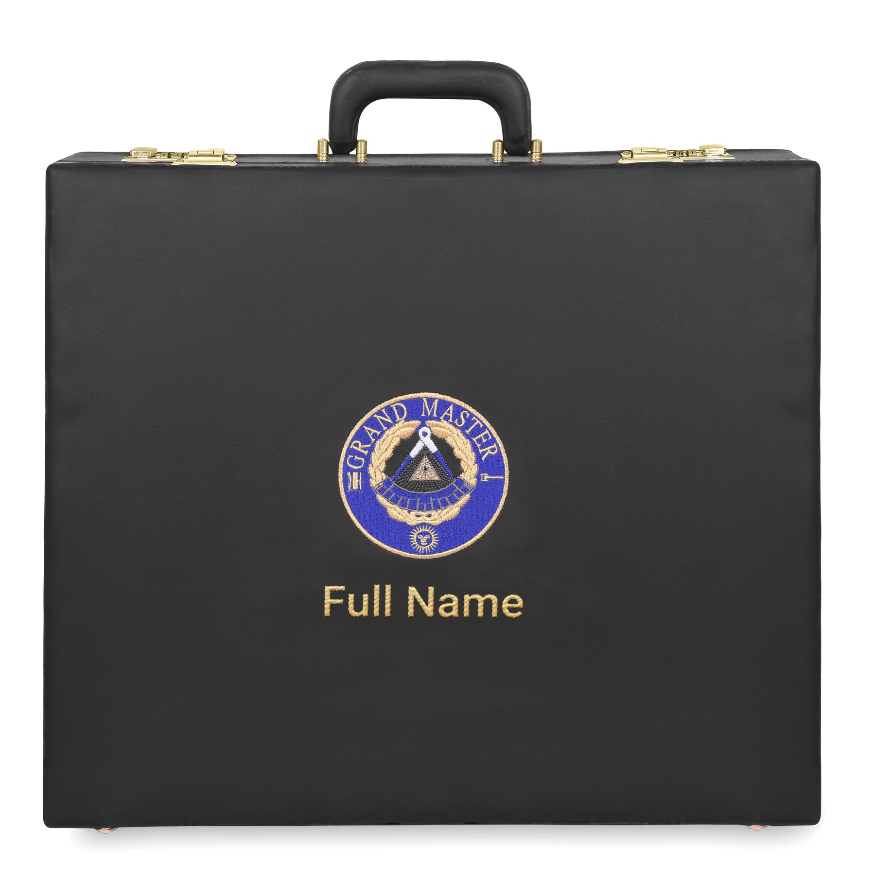 Grand Master Blue Lodge Apron Case -  Hand Embroidery Blue Emblem Various Sizes & Materials