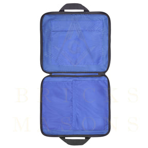 Master Mason Blue Lodge Apron Case - Black Cordura With Embroidered Square & Compass - Bricks Masons