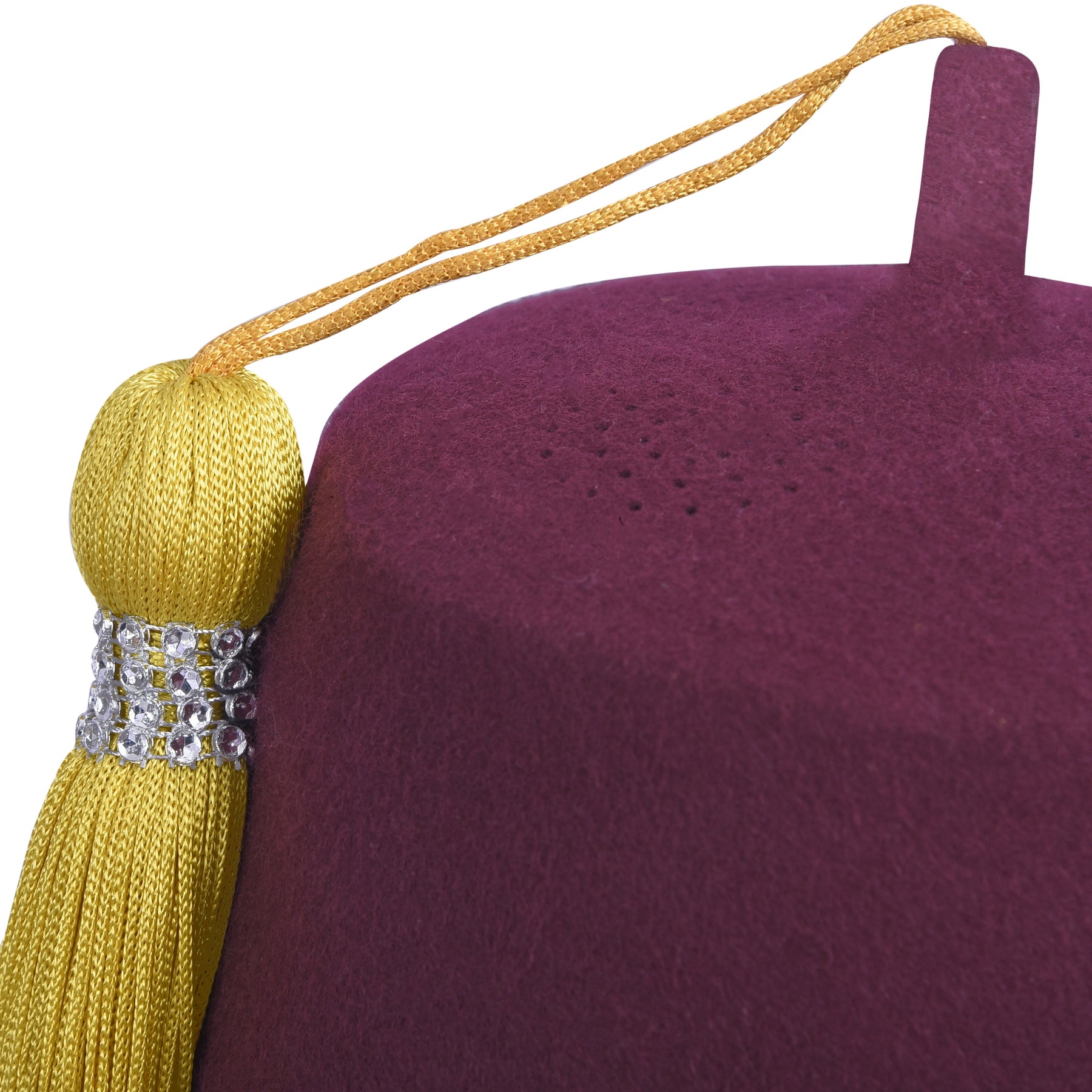 Order of The Amaranth Fez Hat - Star With Green Wreath & Rhinestones (One Row) - Bricks Masons