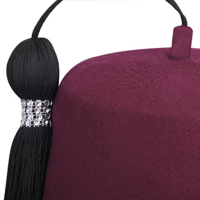 Shriners Fez Hat - Burgundy Wool With Silk Lettering - Bricks Masons