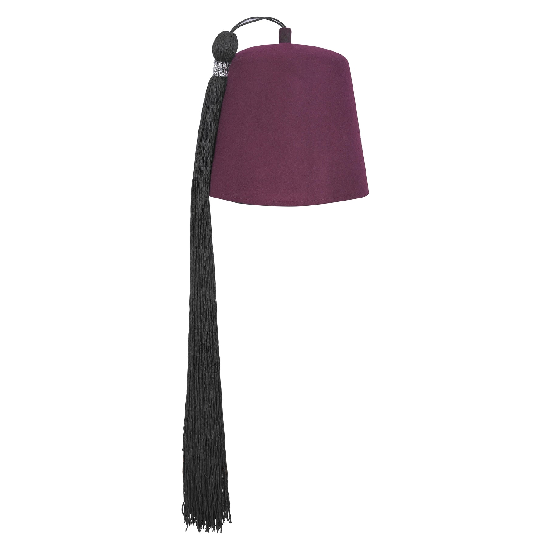 Shriners Fez Hat - Burgundy Wool With Silk Lettering - Bricks Masons