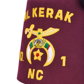 Shriners Fez Hat - Burgundy Wool With Silk Lettering - Bricks Masons