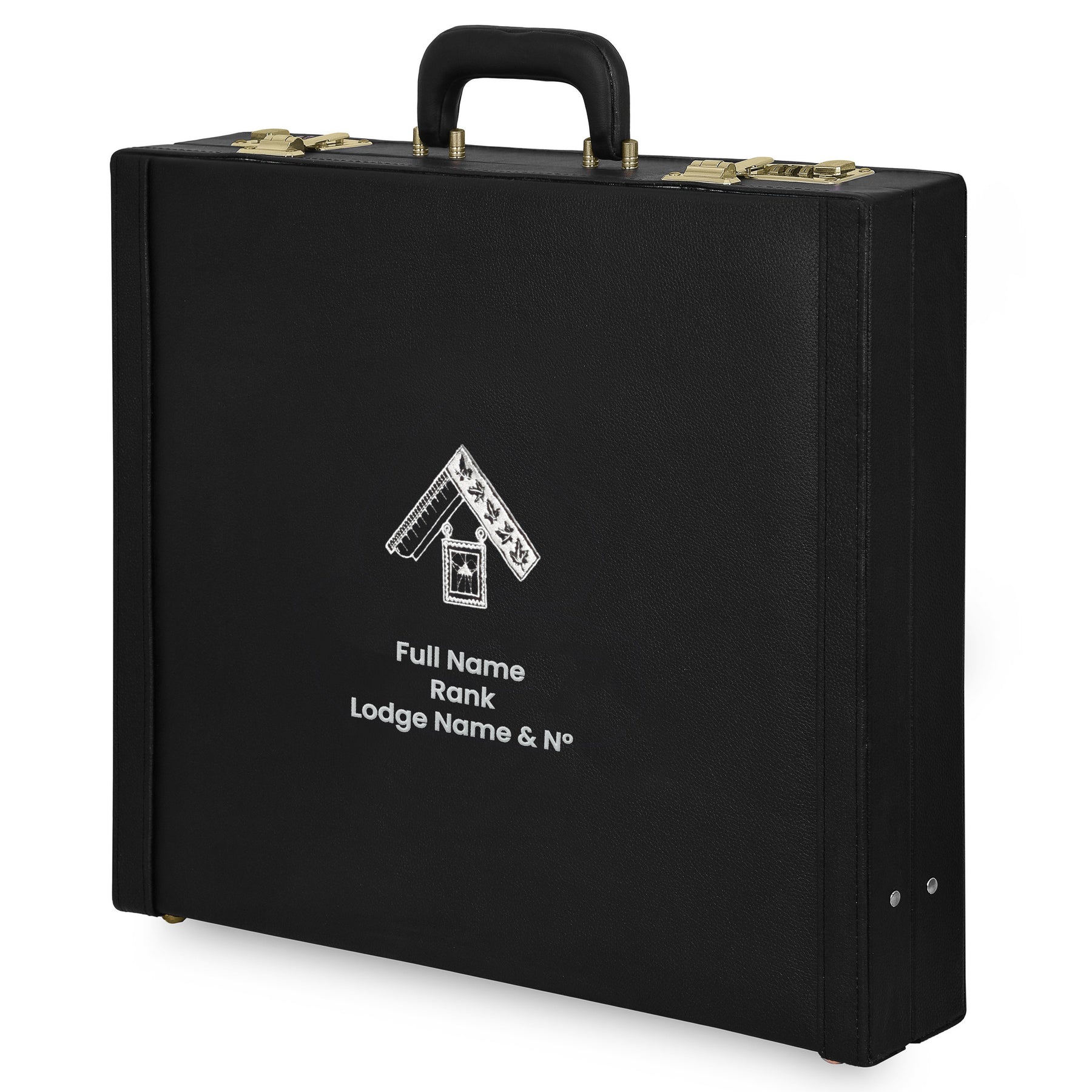 Past Master Craft English Regulation Apron Case - Silver Hand Embroidery Personalization Various Sizes & Materials - Bricks Masons