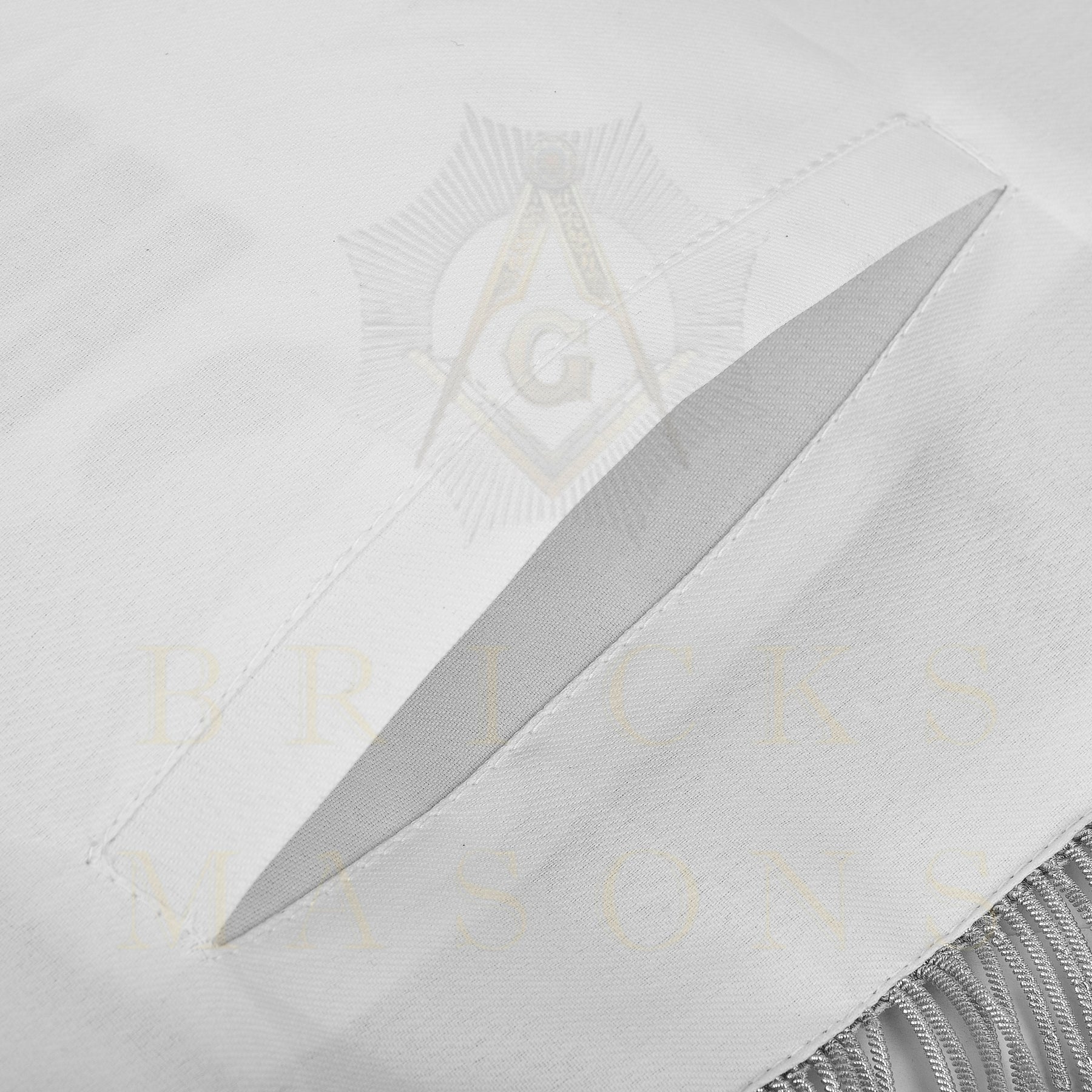 Past Master Blue Lodge Apron - Bullion With Wreath & Pillars - Bricks Masons