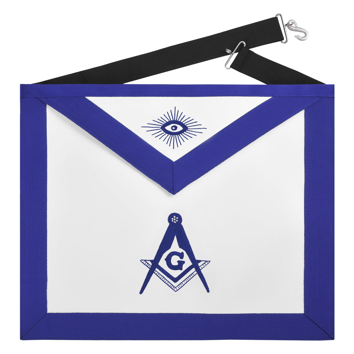 Master Mason Blue Lodge Apron - Royal Blue Square & Compass With G - Bricks Masons