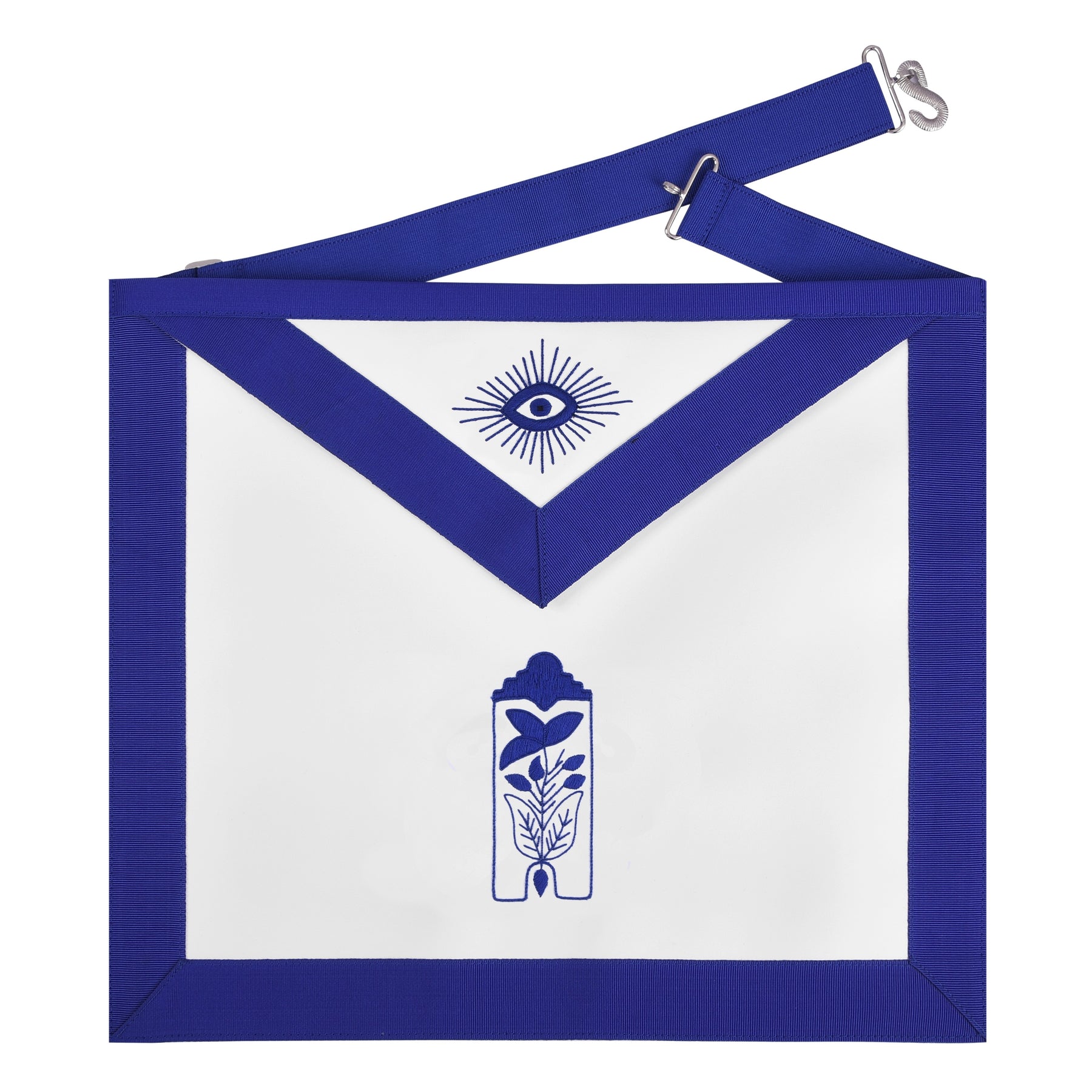 Junior Warden Blue Lodge Officer Apron - Royal Blue Borders