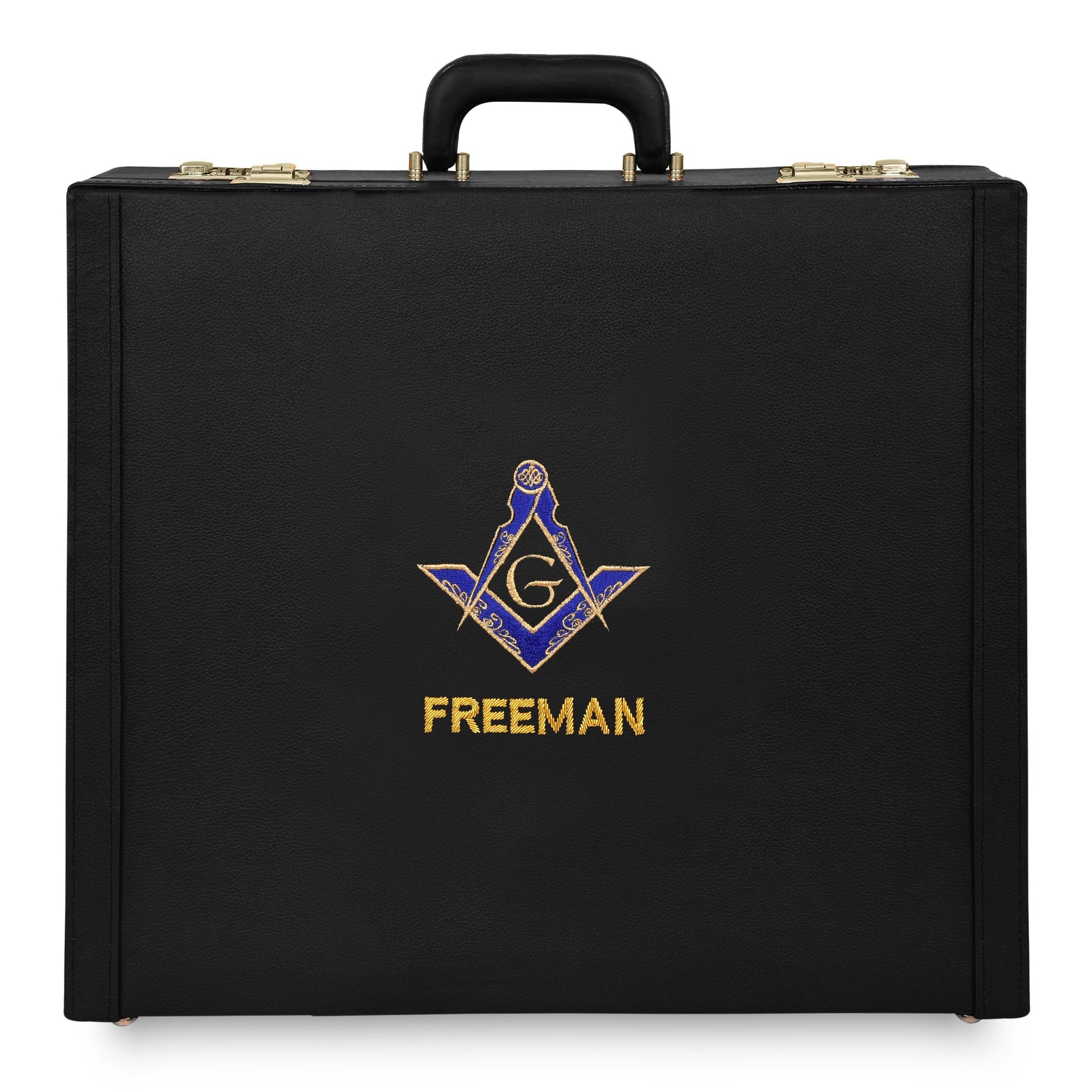 Master Mason Blue Lodge Apron Case - Blue & Gold Square & Compass G Various Sizes & Materials - Bricks Masons