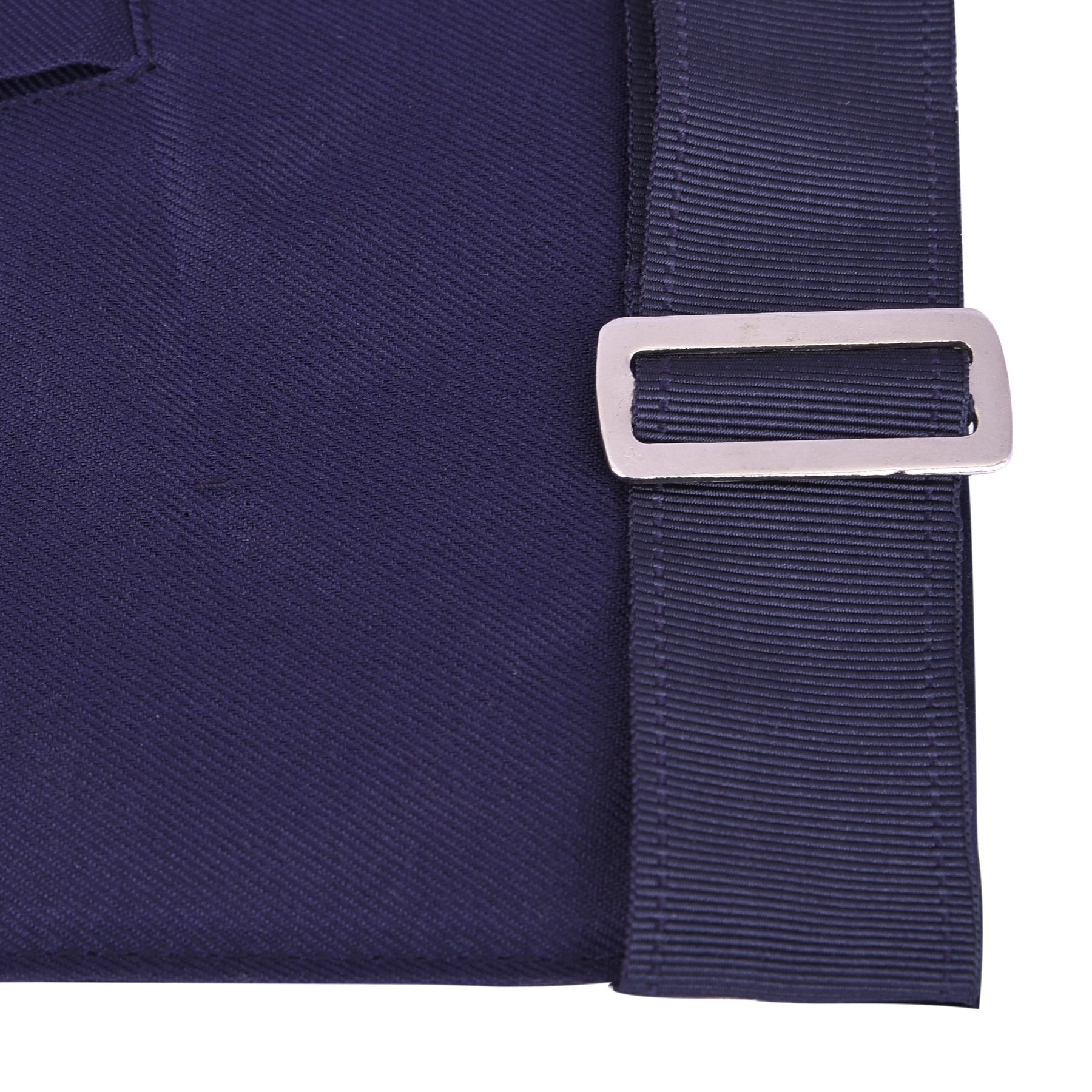 Secretary Officer Apron - Kenton Lodge Navy Velvet With Silver Embroidery Thread