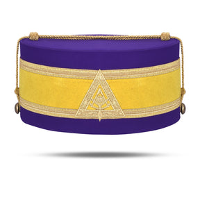 Past Illustrious Master Royal & Select Masters Council Crown Cap - Purple Silk With Yellow Velvet & Gold Braid - Bricks Masons