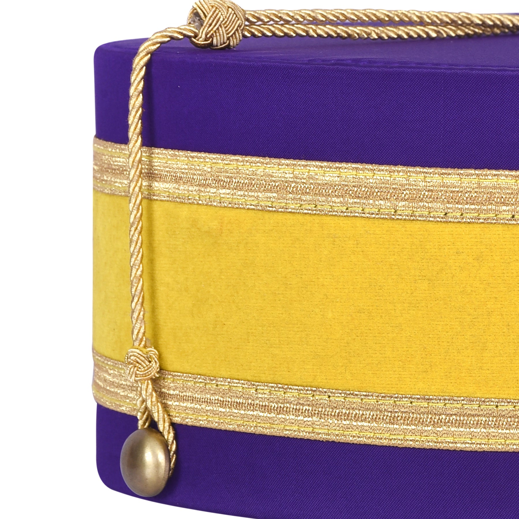 Past Illustrious Master Royal & Select Masters Council Crown Cap - Purple Silk With Yellow Velvet & Gold Braid - Bricks Masons