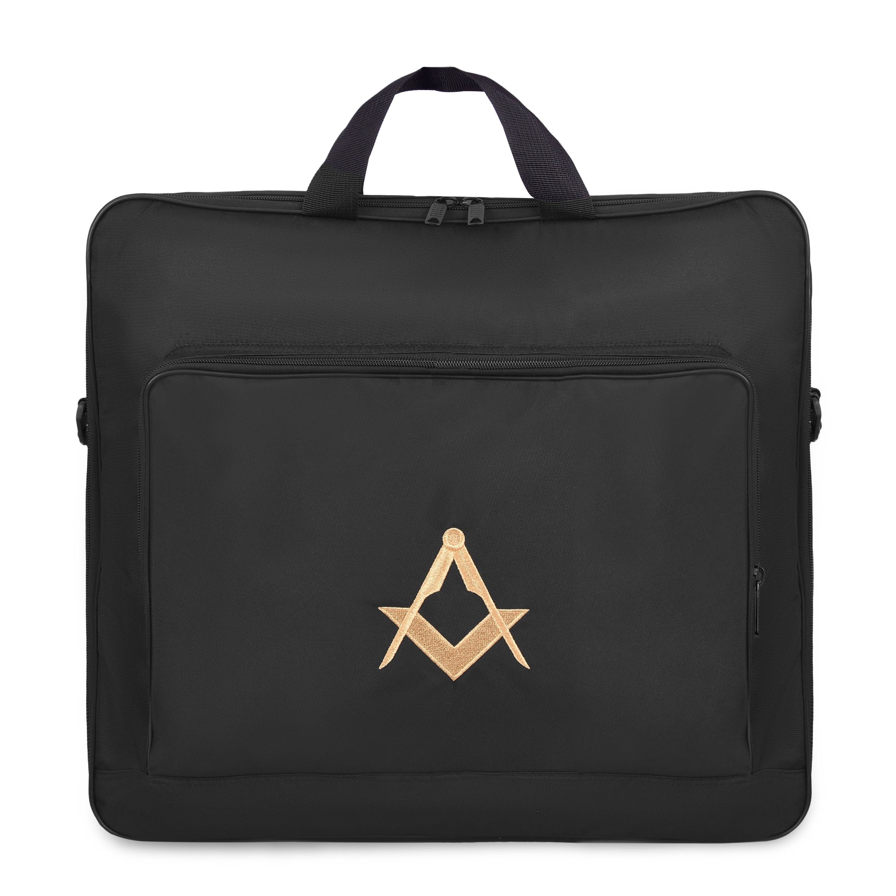 Master Mason Blue Lodge Apron Case - Black Cordura With Gold Square & Compass