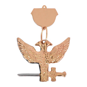 33rd Degree Scottish Rite Collar Jewel - Wings Up Rose Gold Plated - Bricks Masons