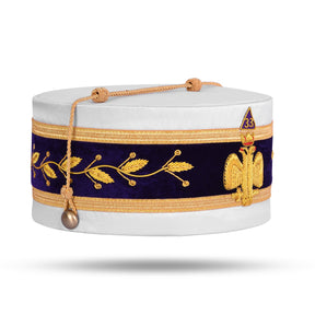 33rd Degree Scottish Rite Crown Cap - Wings Down Hand Embroidery With Gold Bullion - Bricks Masons