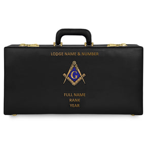 Master Mason Blue Lodge Apron Case -  Hand Embroidery Personalization Half Size - Bricks Masons