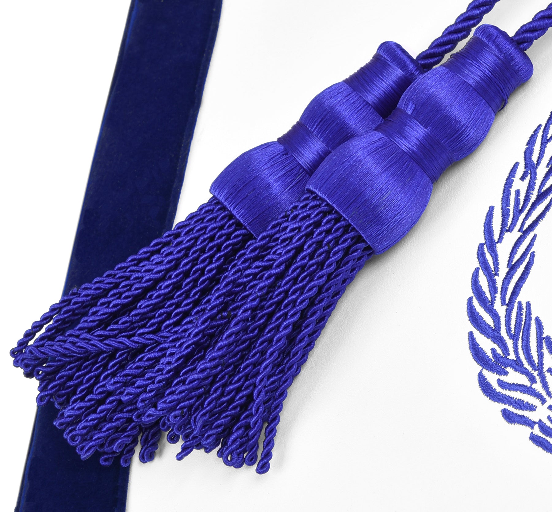 Grand Past Master Blue Lodge Apron - Customizable Blue Velvet With Machine Embroidery - Bricks Masons
