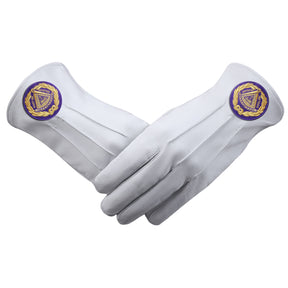 Past Grand Master Blue Lodge Glove - Leather With Purple Patch - Bricks Masons