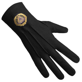 Past Grand Master Blue Lodge Glove - Pure Cotton With Black Patch - Bricks Masons