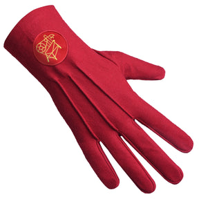 Heroines Of Jericho PHA Glove - Red Cotton With Round Patch - Bricks Masons